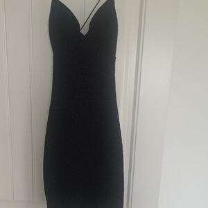 Windsor Black Sparkle Slip Mini Dress